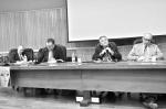 Presentazione del Libro "Magistrati!". Da sinistra Giuseppe Cimmarotta, Vincenzo Lo Monte, Domenico Ciruzzi, Marco Demarco.<br />
foto di Giovanna Izzo